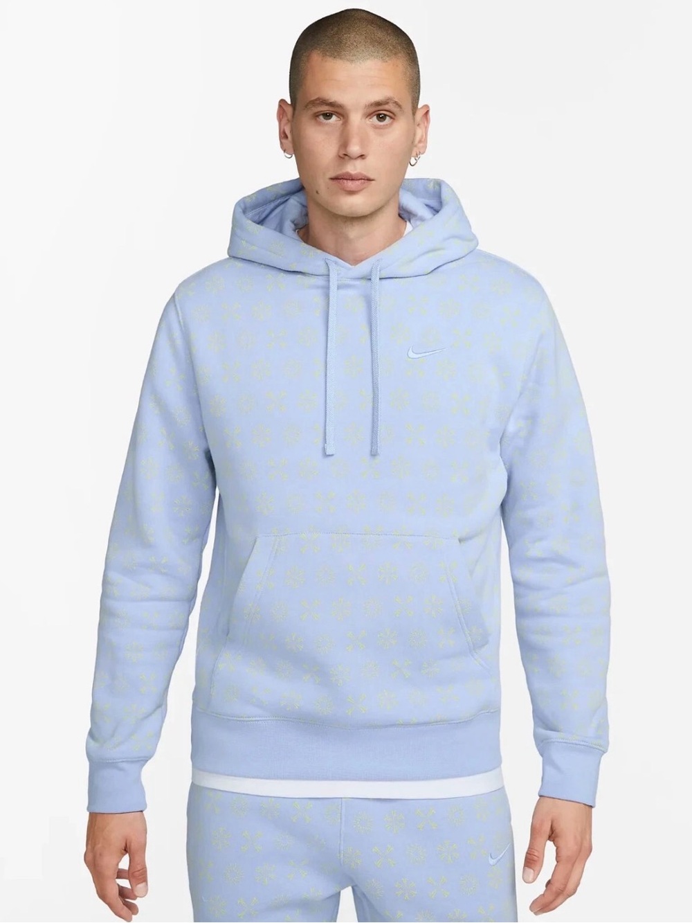 NIKE Men’s Monogram Light Blue Sweatshirt Hoodie XXL